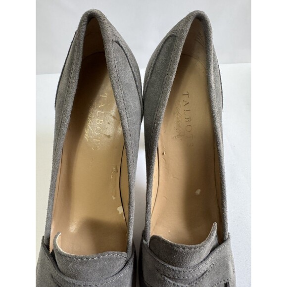 Talbots Corrine Gray Suede Loafer Pumps Block Heel Women’s Size 8M - Picture 14 of 16